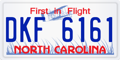 NC license plate DKF6161