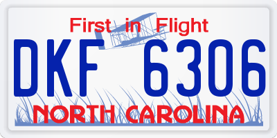 NC license plate DKF6306
