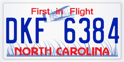 NC license plate DKF6384