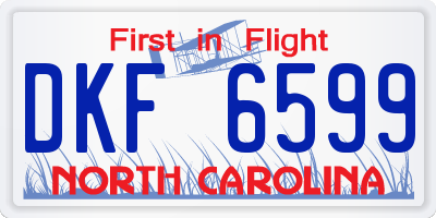 NC license plate DKF6599