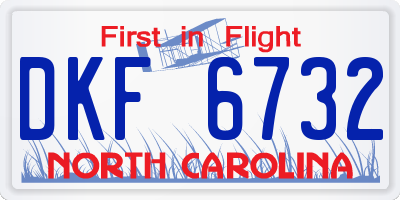NC license plate DKF6732