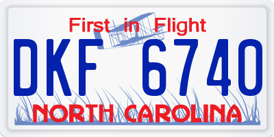 NC license plate DKF6740