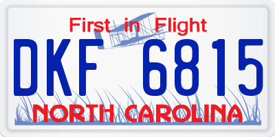 NC license plate DKF6815