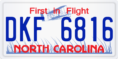 NC license plate DKF6816