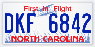 NC license plate DKF6842