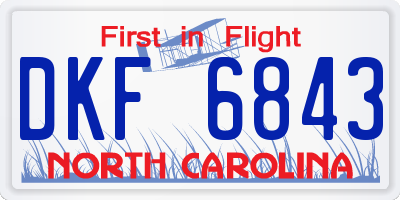 NC license plate DKF6843