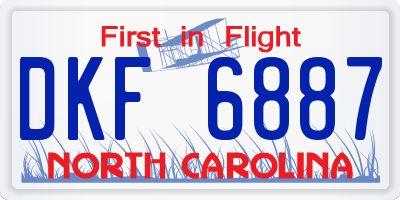 NC license plate DKF6887