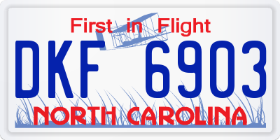 NC license plate DKF6903