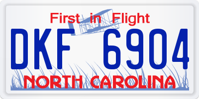 NC license plate DKF6904