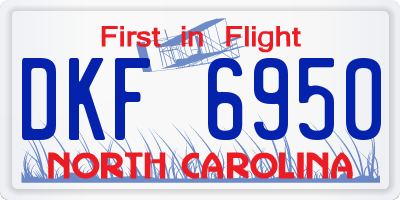 NC license plate DKF6950