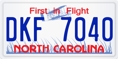 NC license plate DKF7040