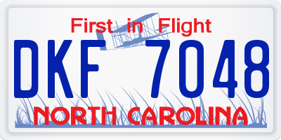 NC license plate DKF7048