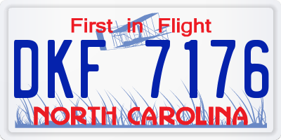 NC license plate DKF7176
