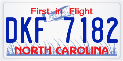NC license plate DKF7182