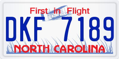 NC license plate DKF7189