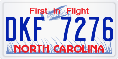 NC license plate DKF7276
