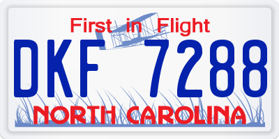 NC license plate DKF7288