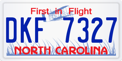 NC license plate DKF7327