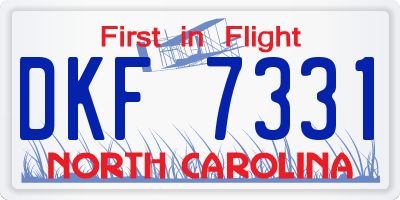NC license plate DKF7331
