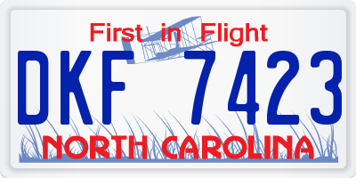 NC license plate DKF7423