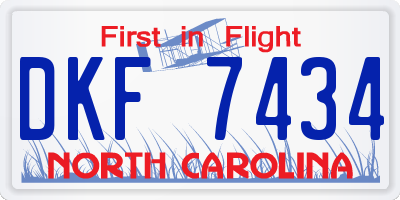 NC license plate DKF7434