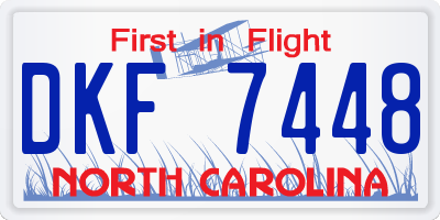 NC license plate DKF7448