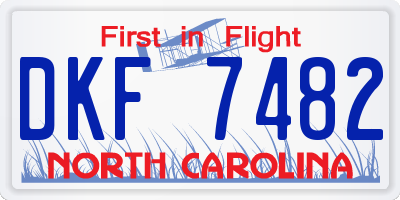 NC license plate DKF7482