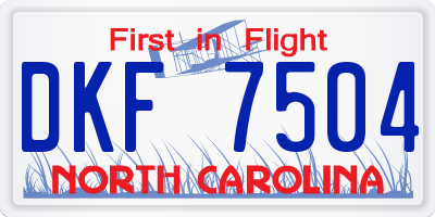 NC license plate DKF7504