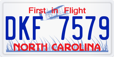 NC license plate DKF7579