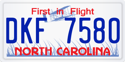 NC license plate DKF7580