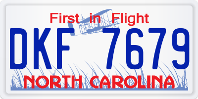 NC license plate DKF7679