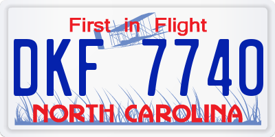 NC license plate DKF7740