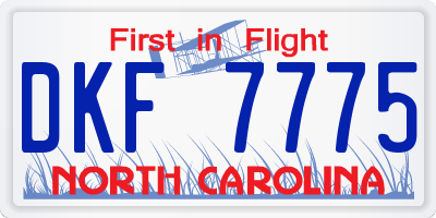 NC license plate DKF7775