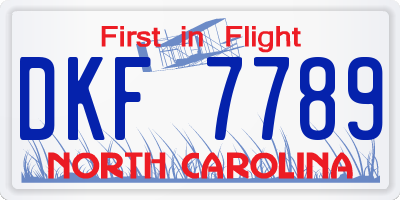 NC license plate DKF7789