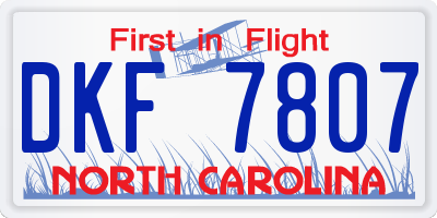 NC license plate DKF7807
