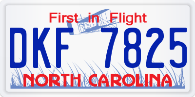 NC license plate DKF7825