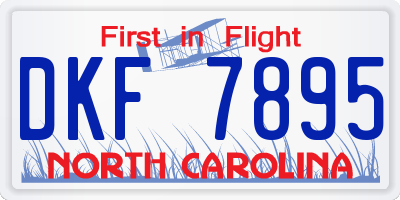 NC license plate DKF7895