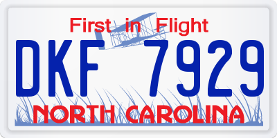 NC license plate DKF7929