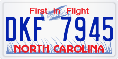 NC license plate DKF7945