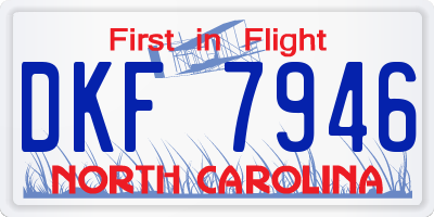 NC license plate DKF7946