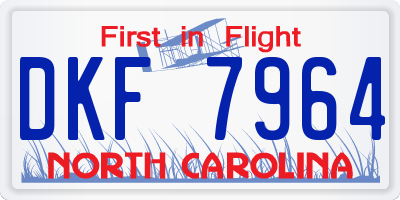 NC license plate DKF7964