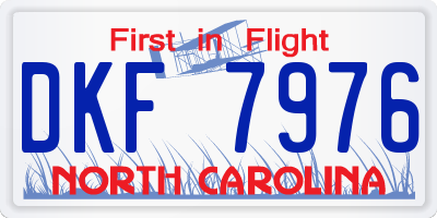 NC license plate DKF7976