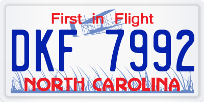 NC license plate DKF7992