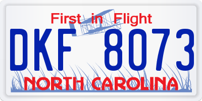 NC license plate DKF8073