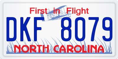 NC license plate DKF8079