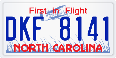 NC license plate DKF8141