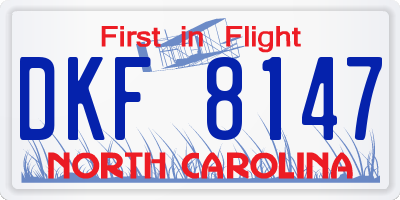 NC license plate DKF8147