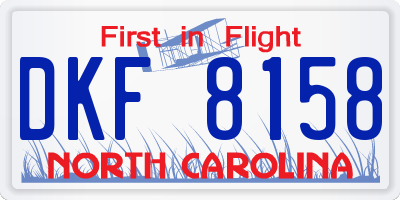 NC license plate DKF8158