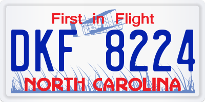 NC license plate DKF8224