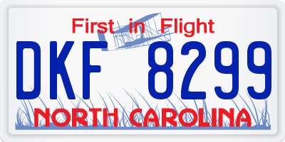 NC license plate DKF8299